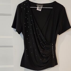 Frank Lyman Design Black Embellished Women's Top